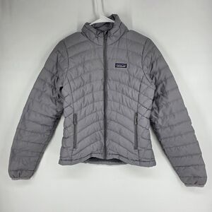 Patagonia Jacket Womens X Small Grey Puffer Goose Down Sweater Insulated Lady*